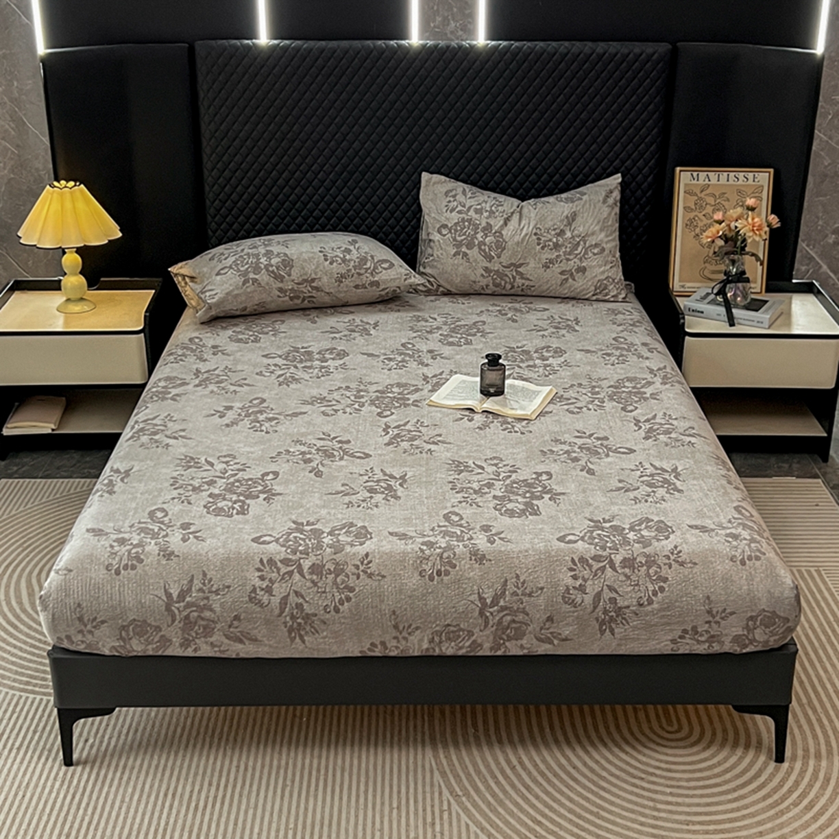 91家纺网 家纺一手货源 找家纺 漫仙阁家纺 2025新款高克重复古原麻单床笠床笠单件单品床笠 城堡花园