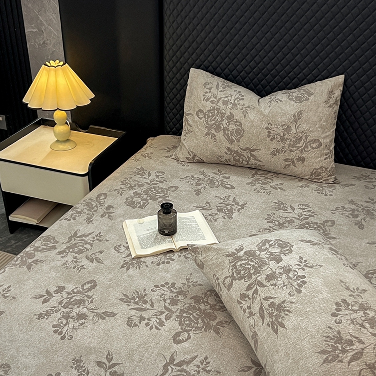 91家纺网 家纺一手货源 找家纺 漫仙阁家纺 2025新款高克重复古原麻单床笠床笠单件单品床笠 城堡花园