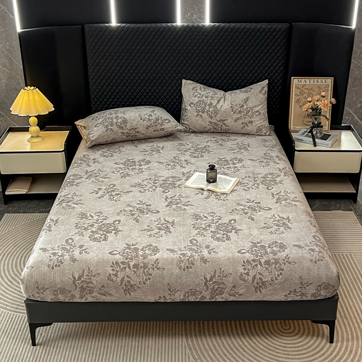 91家纺网 家纺一手货源 找家纺 漫仙阁家纺 2025新款高克重复古原麻单床笠床笠单件单品床笠 城堡花园