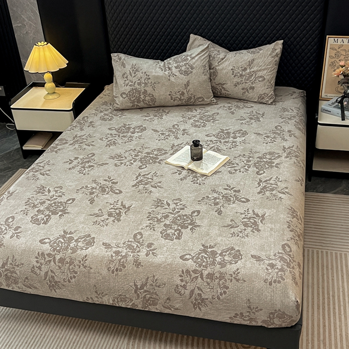 91家纺网 家纺一手货源 找家纺 漫仙阁家纺 2025新款高克重复古原麻单床笠床笠单件单品床笠 城堡花园