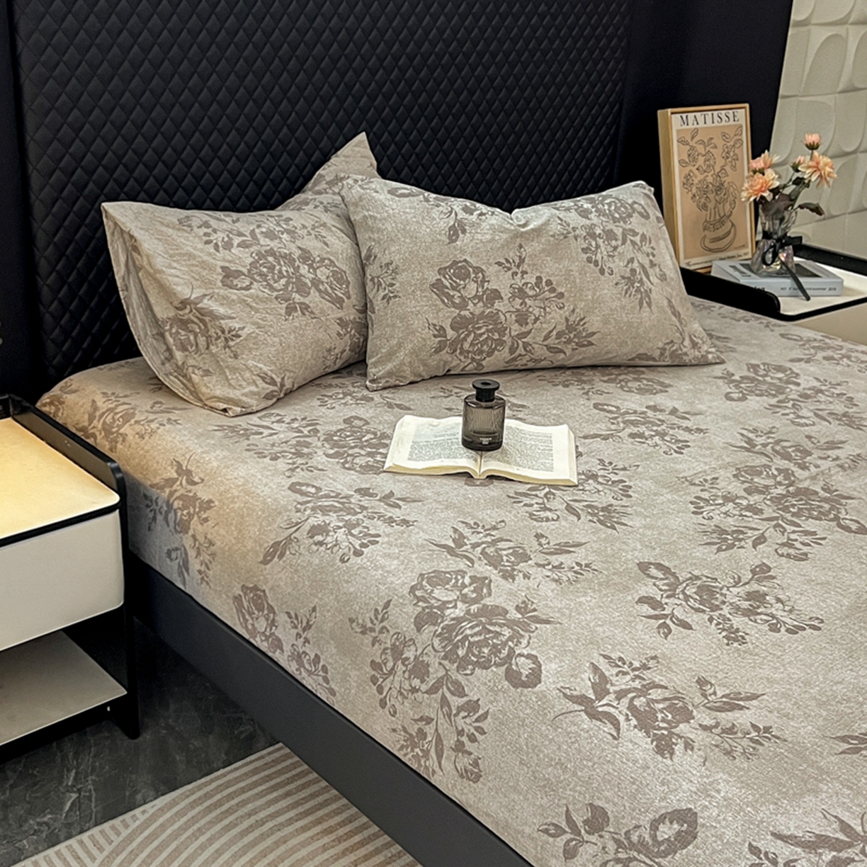 91家纺网 家纺一手货源 找家纺 漫仙阁家纺 2025新款高克重复古原麻单床笠床笠单件单品床笠 城堡花园