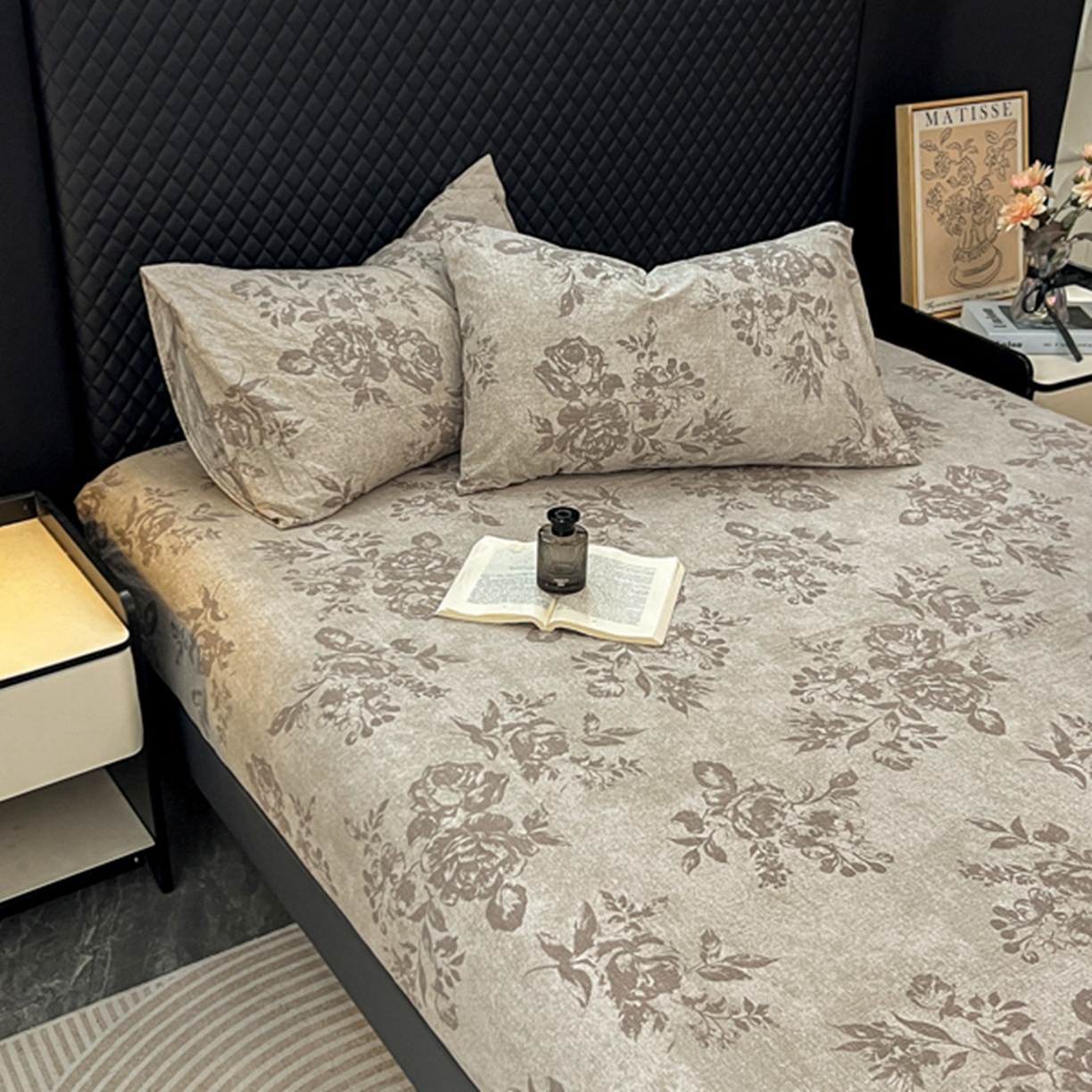 91家纺网 家纺一手货源 找家纺 漫仙阁家纺 2025新款高克重复古原麻单床笠床笠单件单品床笠 城堡花园