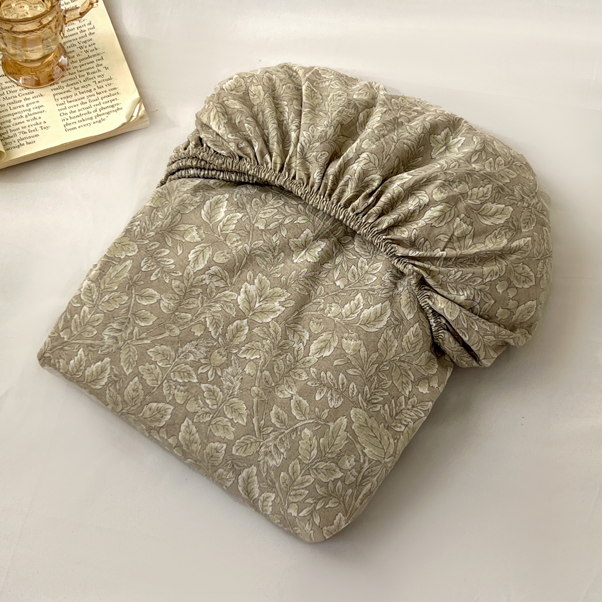 91家纺网 家纺一手货源 找家纺 漫仙阁家纺 2025新款高克重复古原麻单床笠床笠单件单品床笠 古奈绿