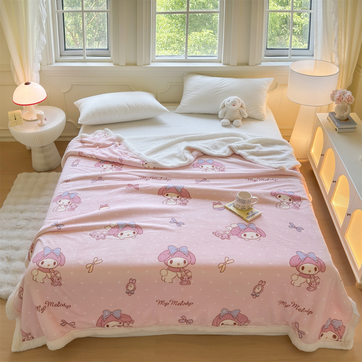 名兮家居 2025秋冬正版授权经典奥特曼高克重牛奶绒羊羔绒多功能盖毯【含防伪标】 盖毯-点点美乐蒂