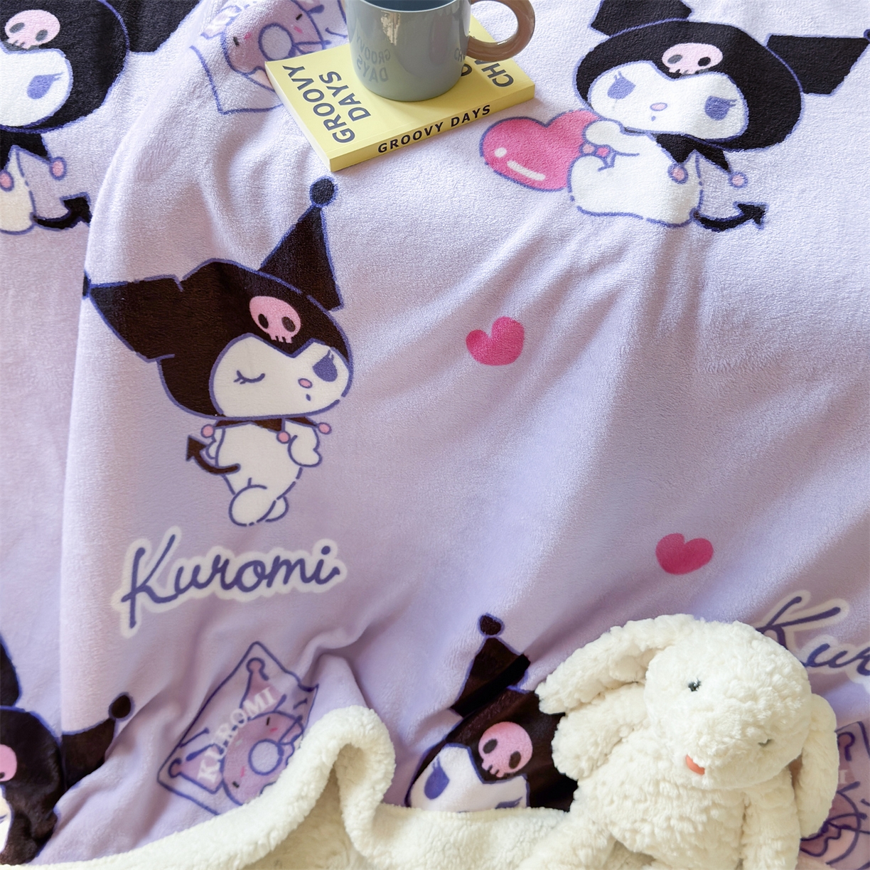 91家纺网 家纺一手货源 找家纺 名兮家居 2025秋冬正版授权经典奥特曼高克重牛奶绒羊羔绒多功能盖毯【含防伪标】 盖毯-紫色库洛米