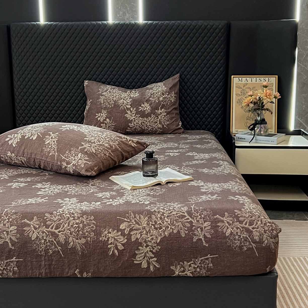 91家纺网 家纺一手货源 找家纺 漫仙阁家纺 2025新款高克重复古原麻单床笠床笠单件单品床笠 锦瑟