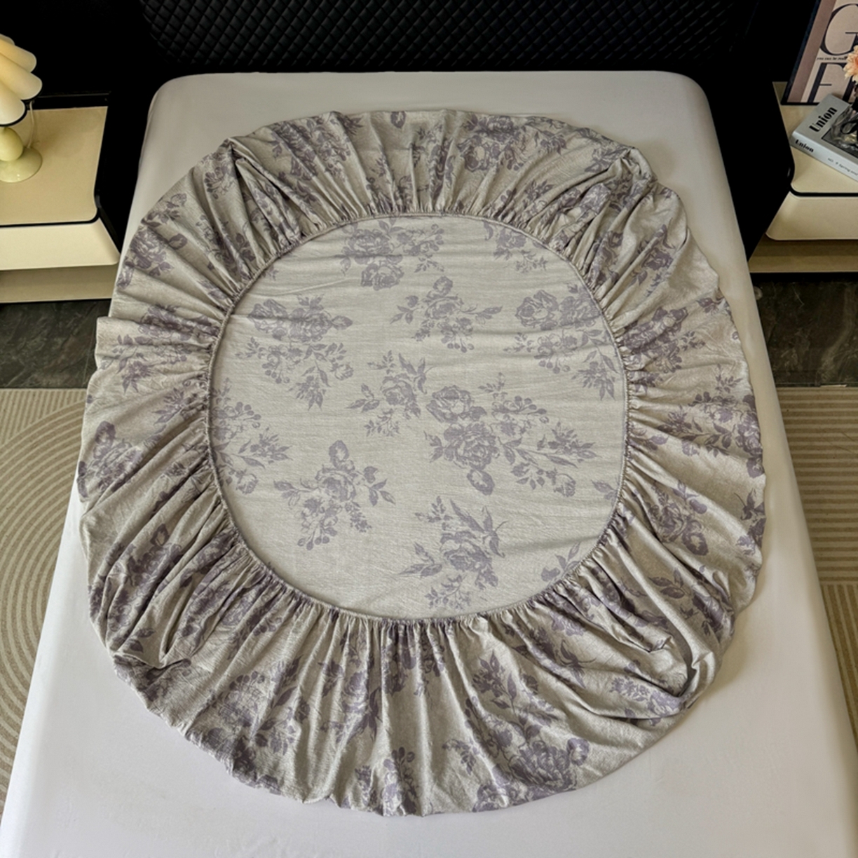 91家纺网 家纺一手货源 找家纺 漫仙阁家纺 2025新款高克重复古原麻单床笠床笠单件单品床笠 露娜