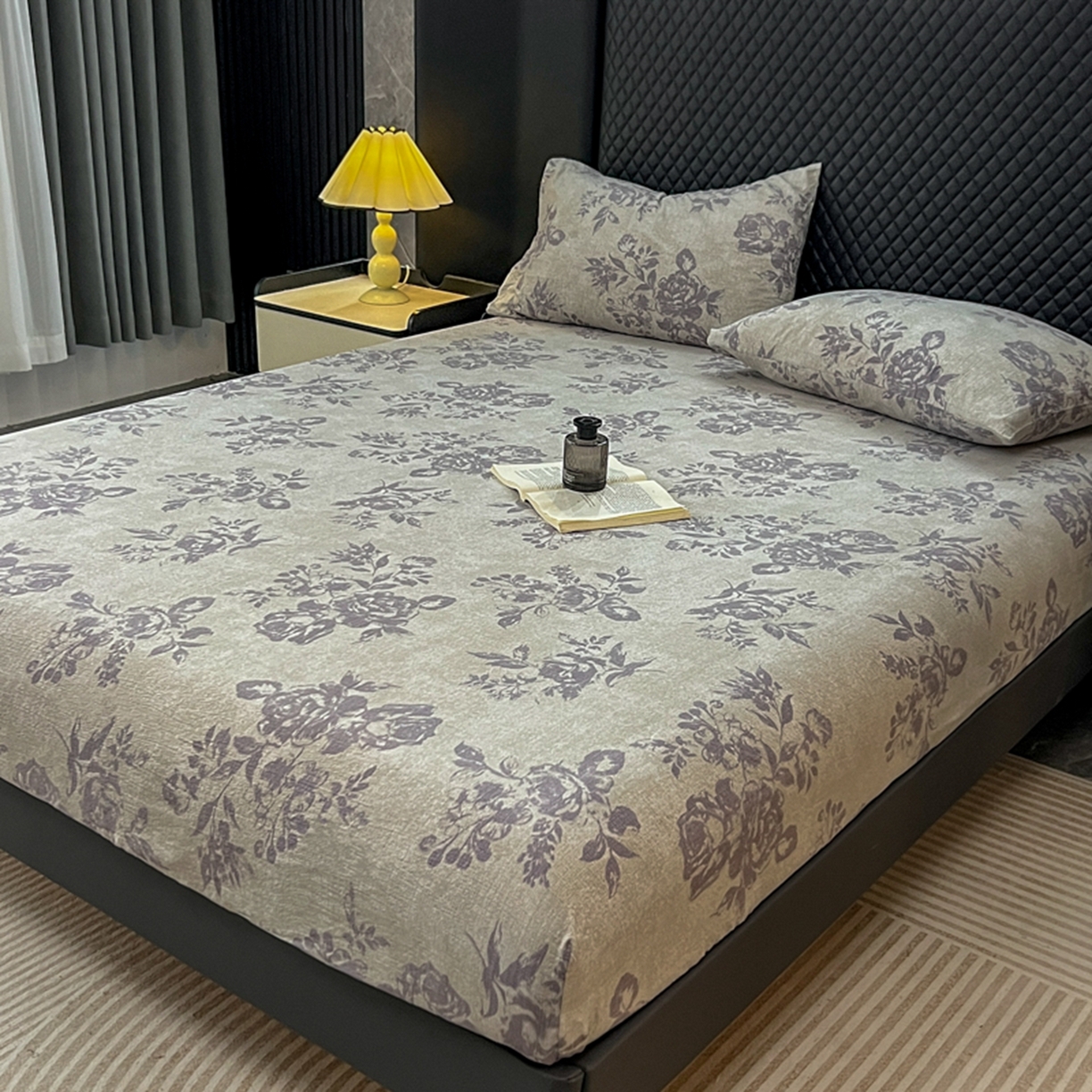 91家纺网 家纺一手货源 找家纺 漫仙阁家纺 2025新款高克重复古原麻单床笠床笠单件单品床笠 露娜