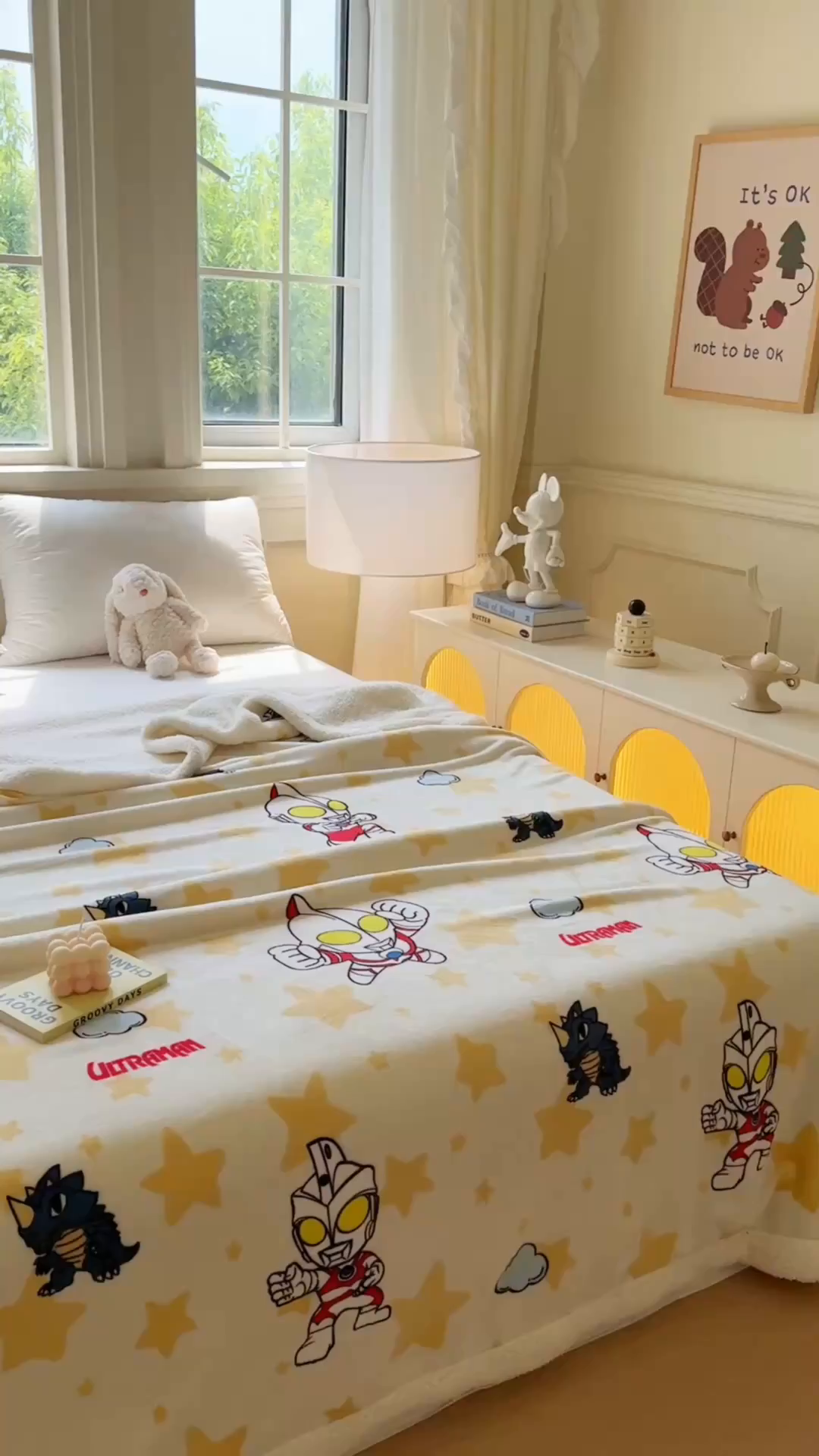 91家纺网 家纺一手货源 找家纺 名兮家居 2025秋冬正版授权经典奥特曼高克重牛奶绒羊羔绒多功能盖毯【含防伪标】 盖毯-星空战士