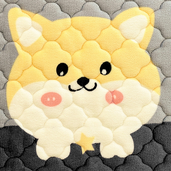 91家纺网 家纺一手货源 找家纺 富馨莱 2025新款牛奶绒夹棉床笠支持一件定做 小柯基-夹棉