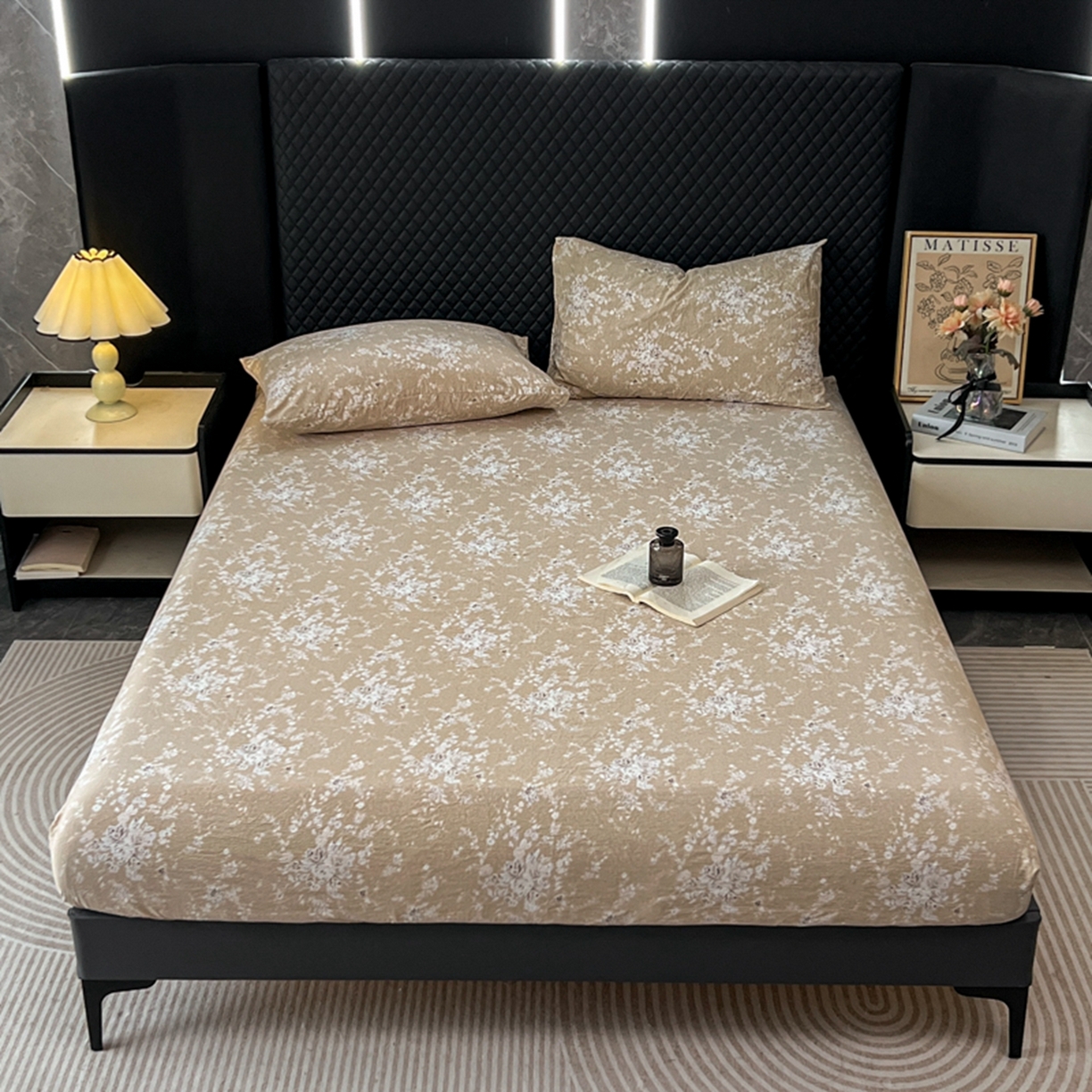 91家纺网 家纺一手货源 找家纺 漫仙阁家纺 2025新款高克重复古原麻单床笠床笠单件单品床笠 南城旧梦