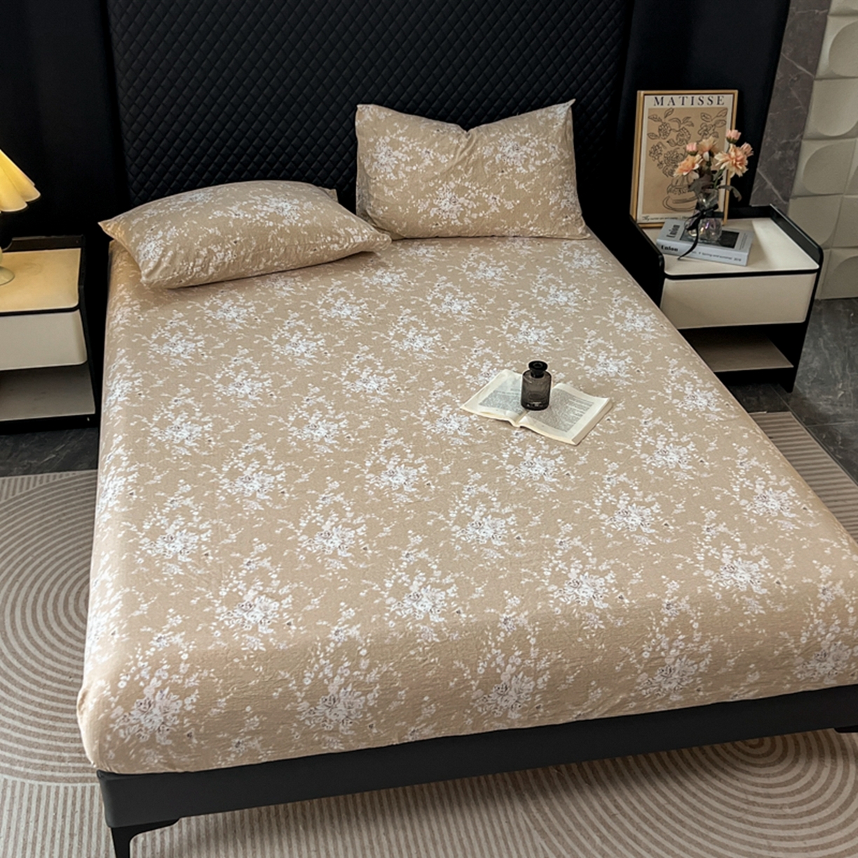 91家纺网 家纺一手货源 找家纺 漫仙阁家纺 2025新款高克重复古原麻单床笠床笠单件单品床笠 南城旧梦