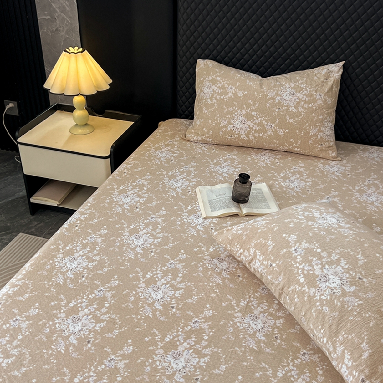 91家纺网 家纺一手货源 找家纺 漫仙阁家纺 2025新款高克重复古原麻单床笠床笠单件单品床笠 南城旧梦