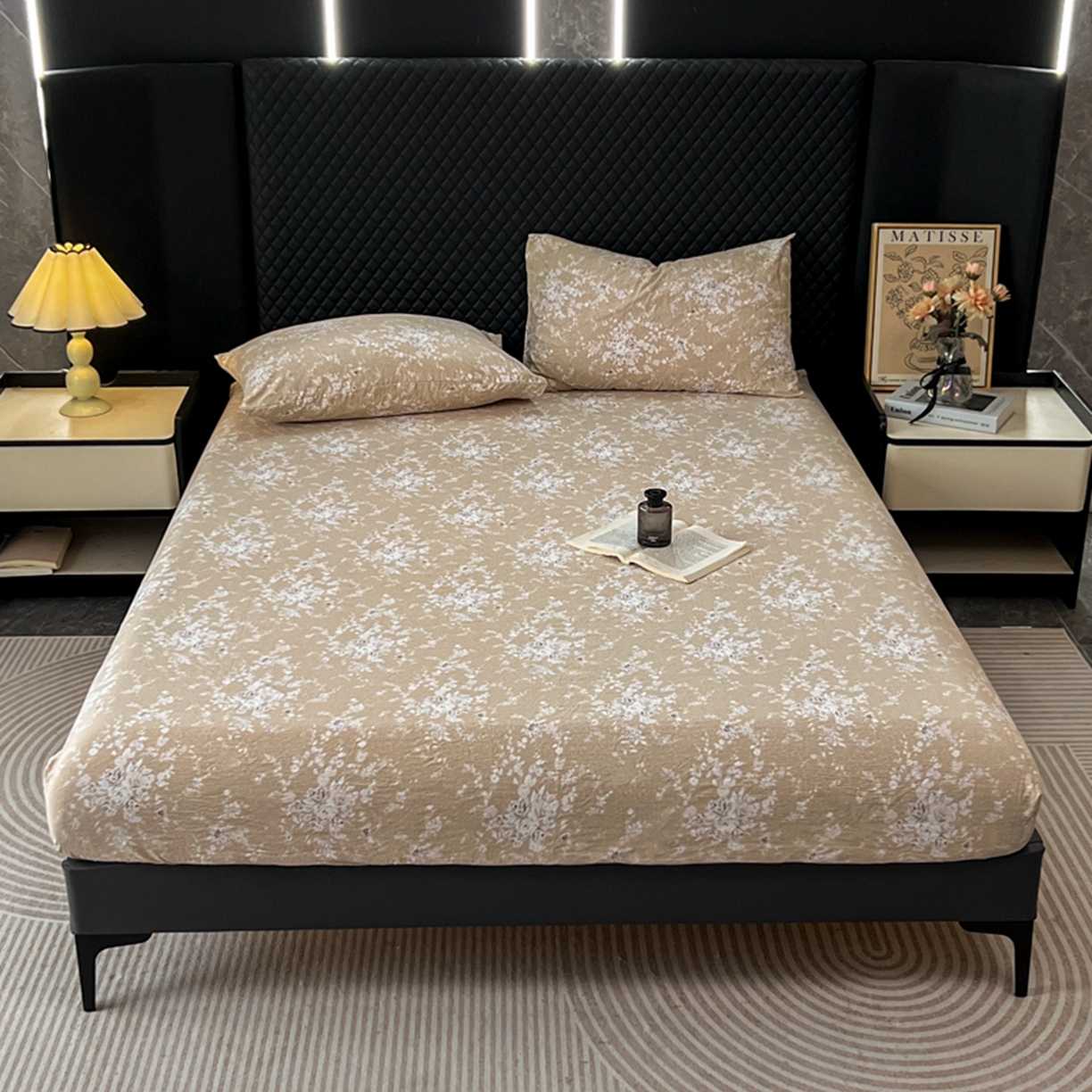 91家纺网 家纺一手货源 找家纺 漫仙阁家纺 2025新款高克重复古原麻单床笠床笠单件单品床笠 南城旧梦