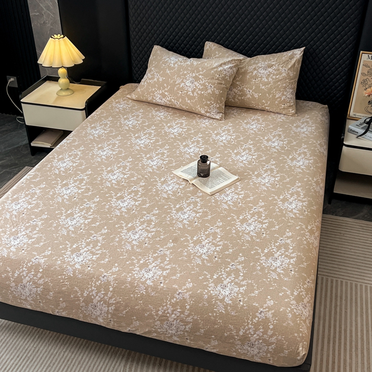 91家纺网 家纺一手货源 找家纺 漫仙阁家纺 2025新款高克重复古原麻单床笠床笠单件单品床笠 南城旧梦