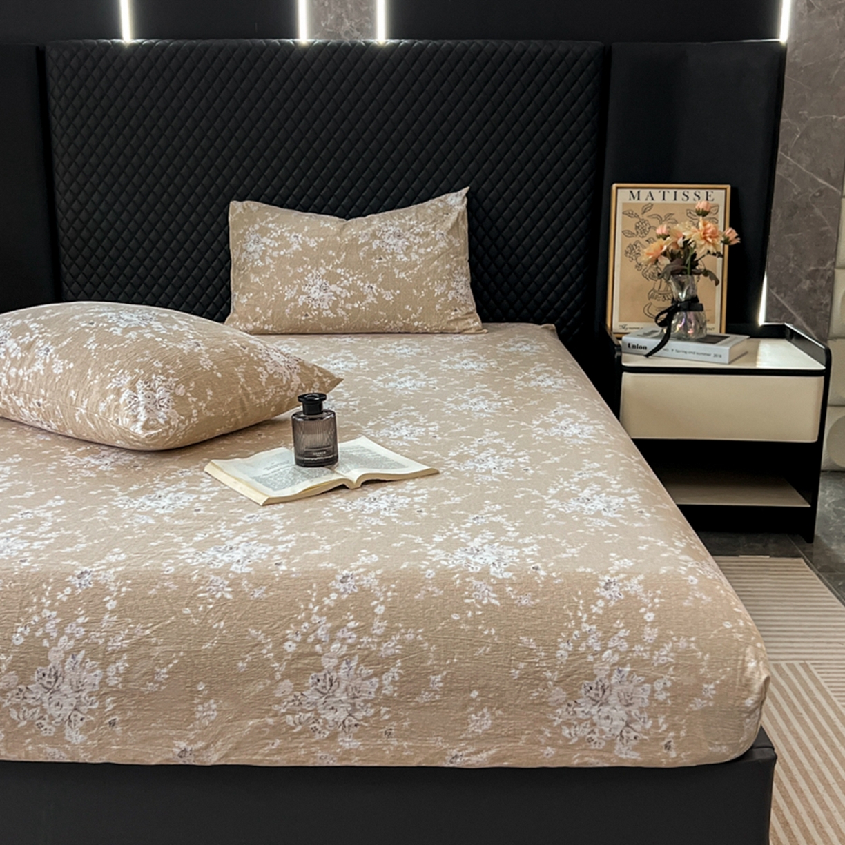 91家纺网 家纺一手货源 找家纺 漫仙阁家纺 2025新款高克重复古原麻单床笠床笠单件单品床笠 南城旧梦