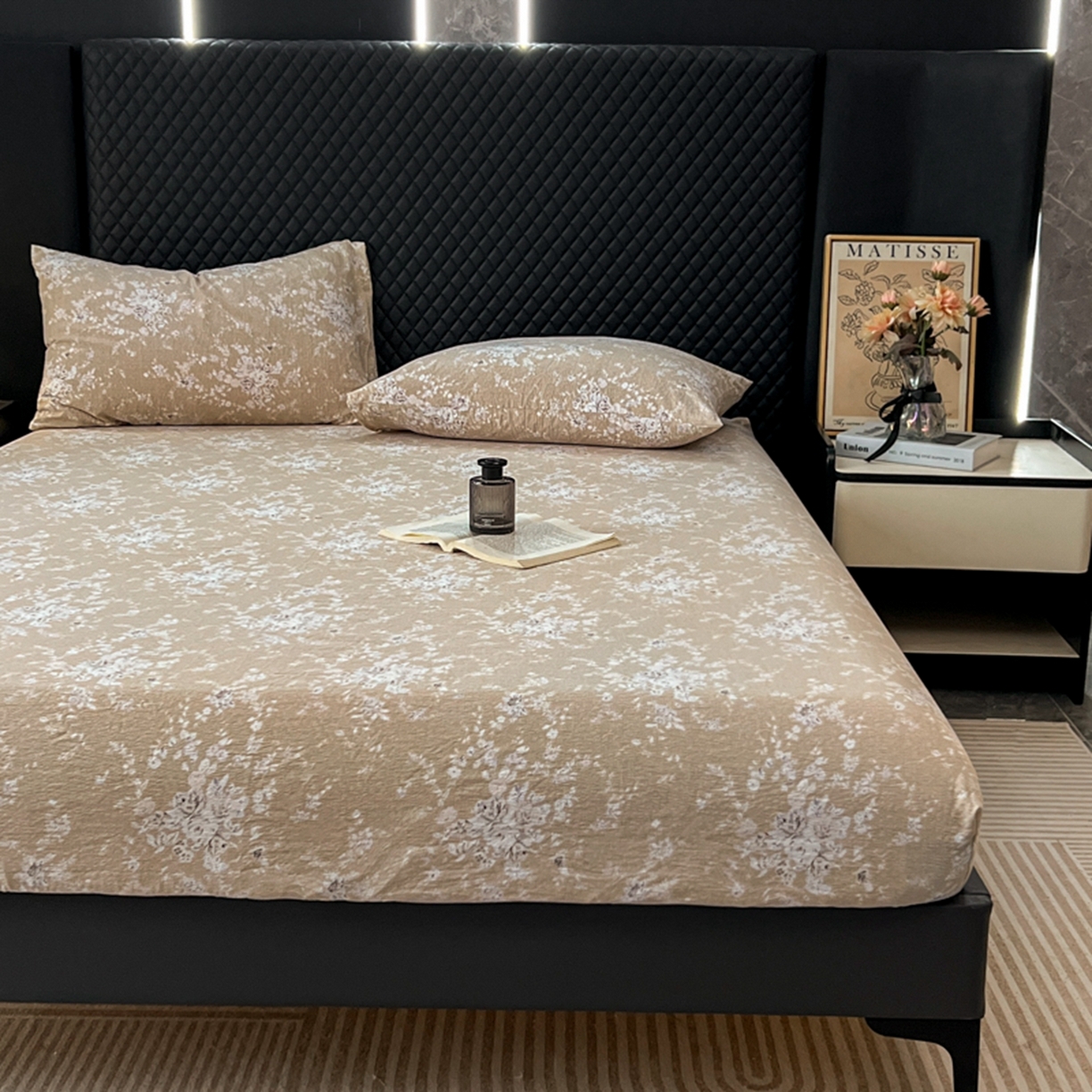 91家纺网 家纺一手货源 找家纺 漫仙阁家纺 2025新款高克重复古原麻单床笠床笠单件单品床笠 南城旧梦