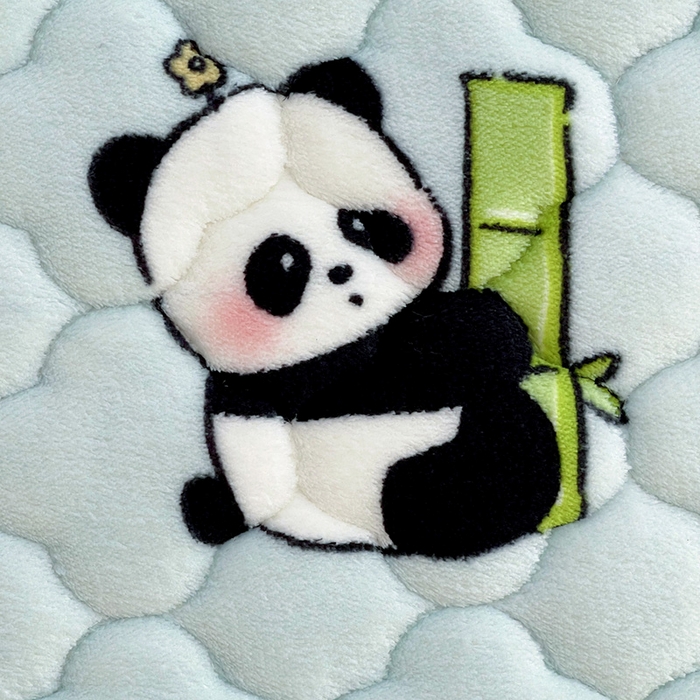 91家纺网 家纺一手货源 找家纺 富馨莱 2025新款牛奶绒夹棉床笠支持一件定做 熊猫仔仔-夹棉