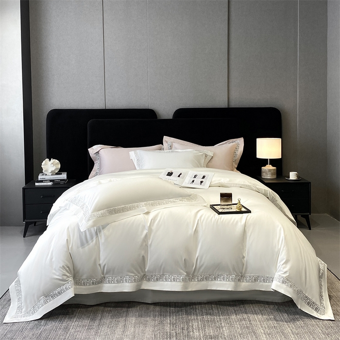 91家纺网 家纺一手货源 找家纺 南泉坊 2025新款纯棉长绒棉镂空四件套-奥兰多 奥兰多本白