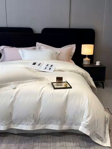 91家纺网 家纺一手货源 找家纺 南泉坊 2025新款纯棉长绒棉镂空四件套-奥兰多 奥兰多本白