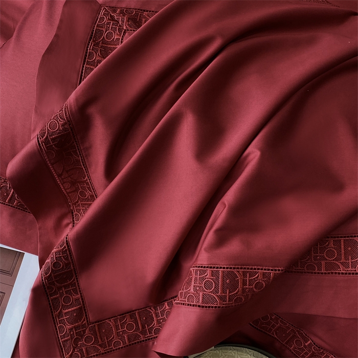 91家纺网 家纺一手货源 找家纺 南泉坊 2025新款纯棉长绒棉镂空四件套-奥兰多 奥兰多红