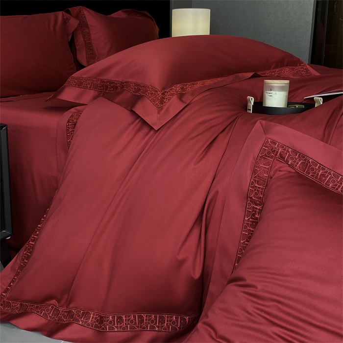 91家纺网 家纺一手货源 找家纺 南泉坊 2025新款纯棉长绒棉镂空四件套-奥兰多 奥兰多红