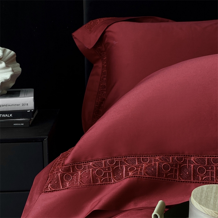 91家纺网 家纺一手货源 找家纺 南泉坊 2025新款纯棉长绒棉镂空四件套-奥兰多 奥兰多红