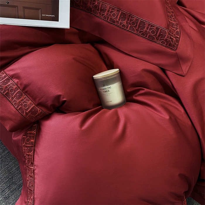 91家纺网 家纺一手货源 找家纺 南泉坊 2025新款纯棉长绒棉镂空四件套-奥兰多 奥兰多红