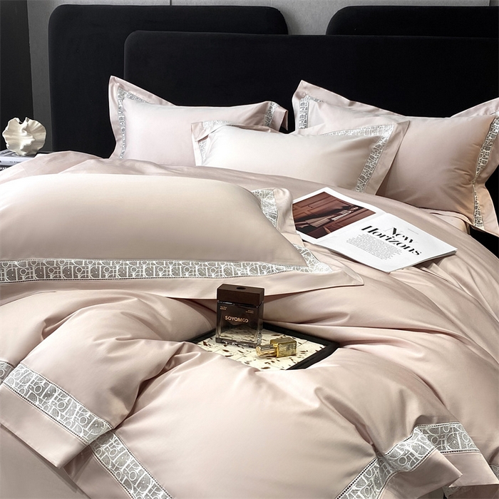 91家纺网 家纺一手货源 找家纺 南泉坊 2025新款纯棉长绒棉镂空四件套-奥兰多 奥兰多盈盈粉