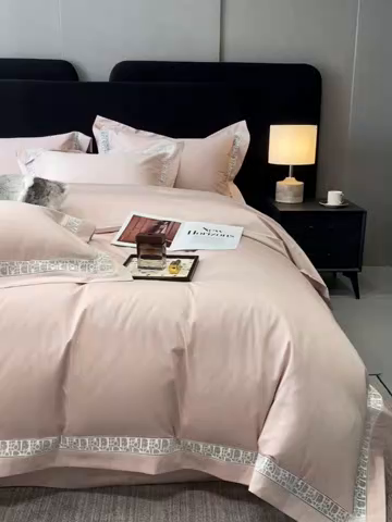 91家纺网 家纺一手货源 找家纺 南泉坊 2025新款纯棉长绒棉镂空四件套-奥兰多 奥兰多盈盈粉