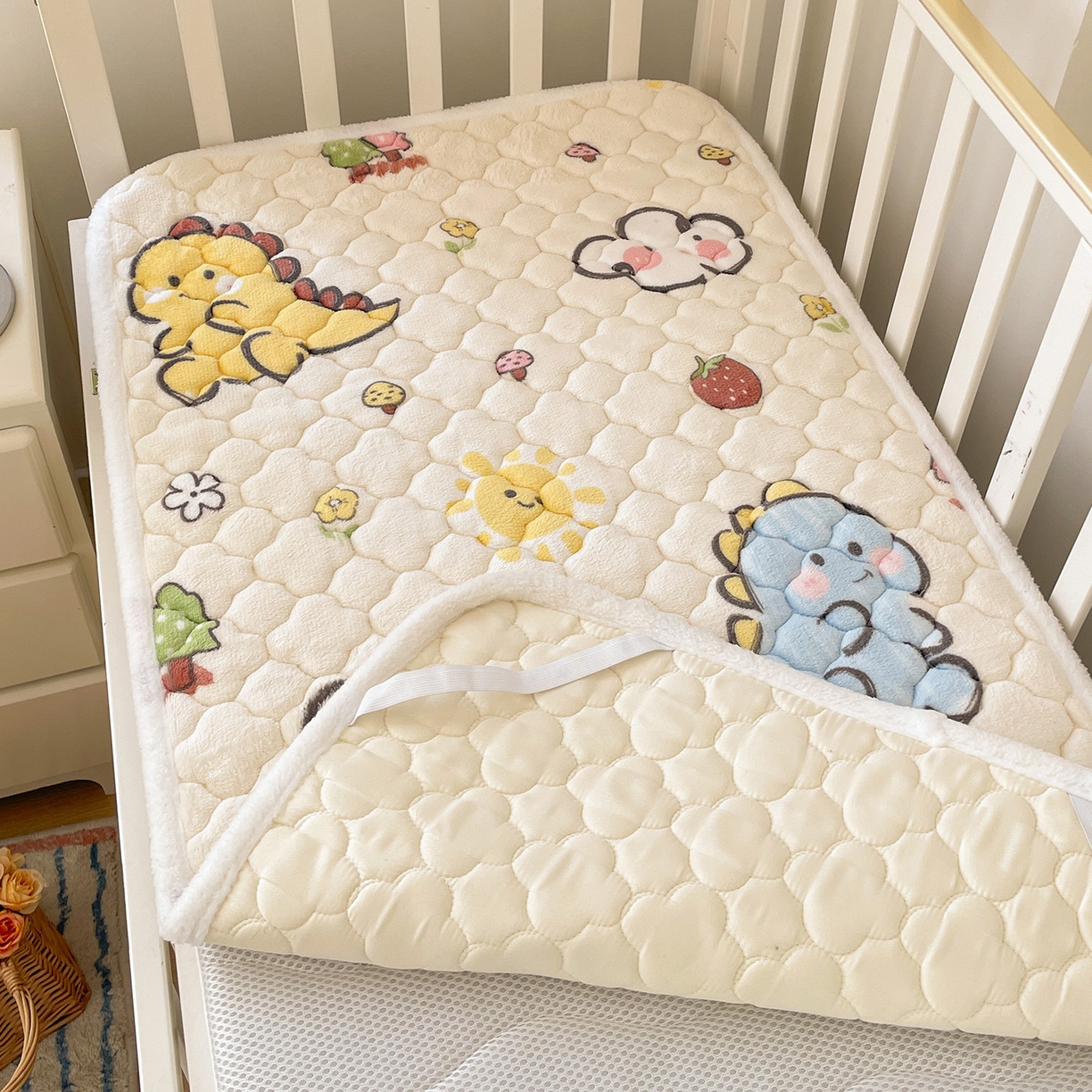 91家纺网 家纺一手货源 找家纺 富馨莱 2025新款幼儿园床垫支持定制尺寸 淘气恐龙