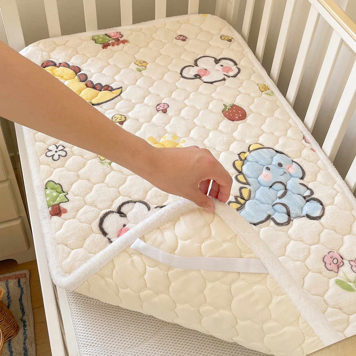 91家纺网 家纺一手货源 找家纺 富馨莱 2025新款幼儿园床垫支持定制尺寸 淘气恐龙