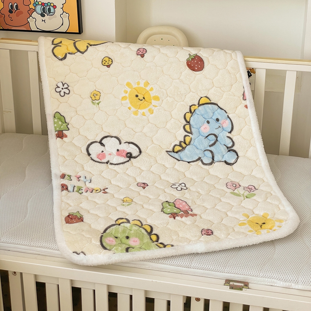 91家纺网 家纺一手货源 找家纺 富馨莱 2025新款幼儿园床垫支持定制尺寸 淘气恐龙