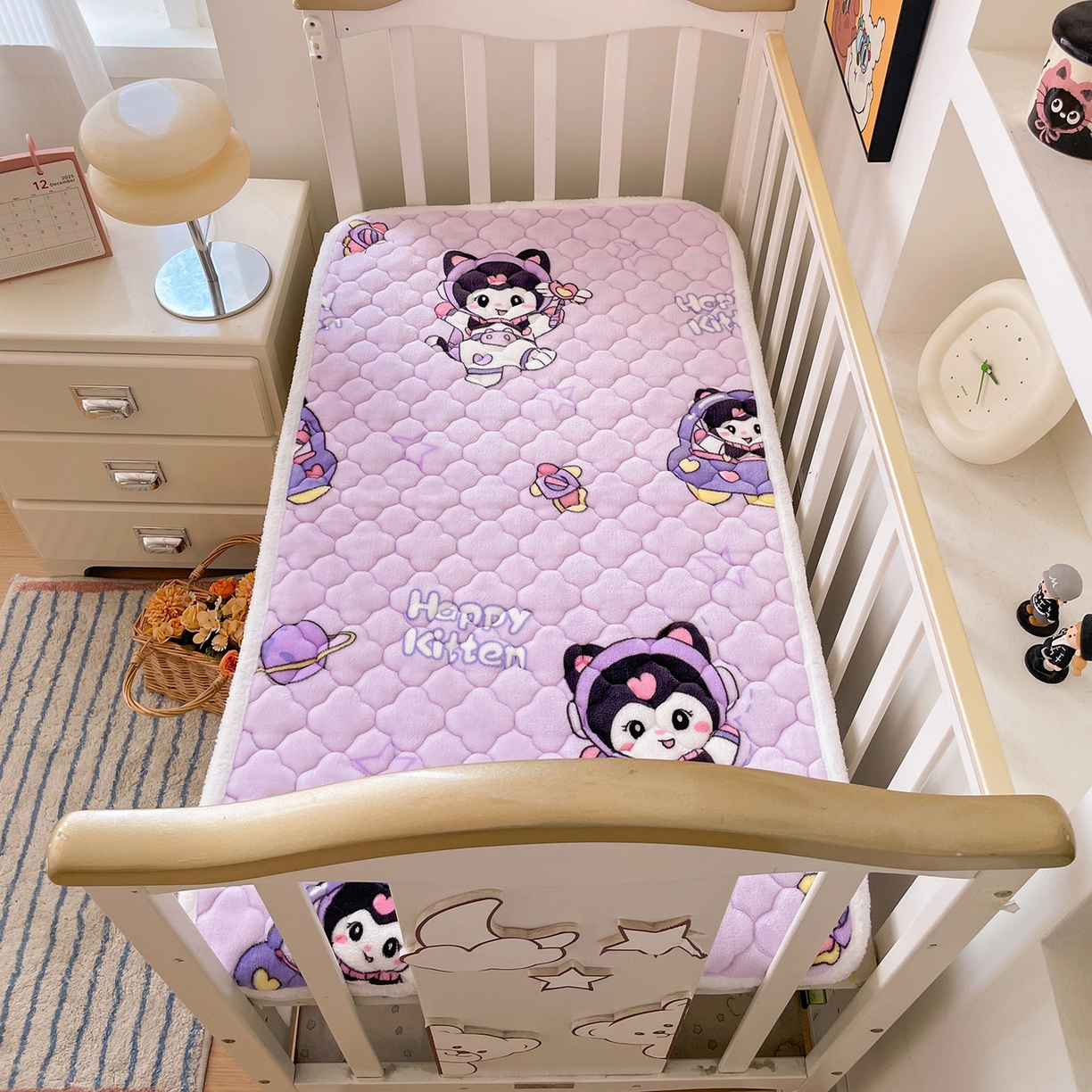 91家纺网 家纺一手货源 找家纺 富馨莱 2025新款幼儿园床垫支持定制尺寸 甜美星际