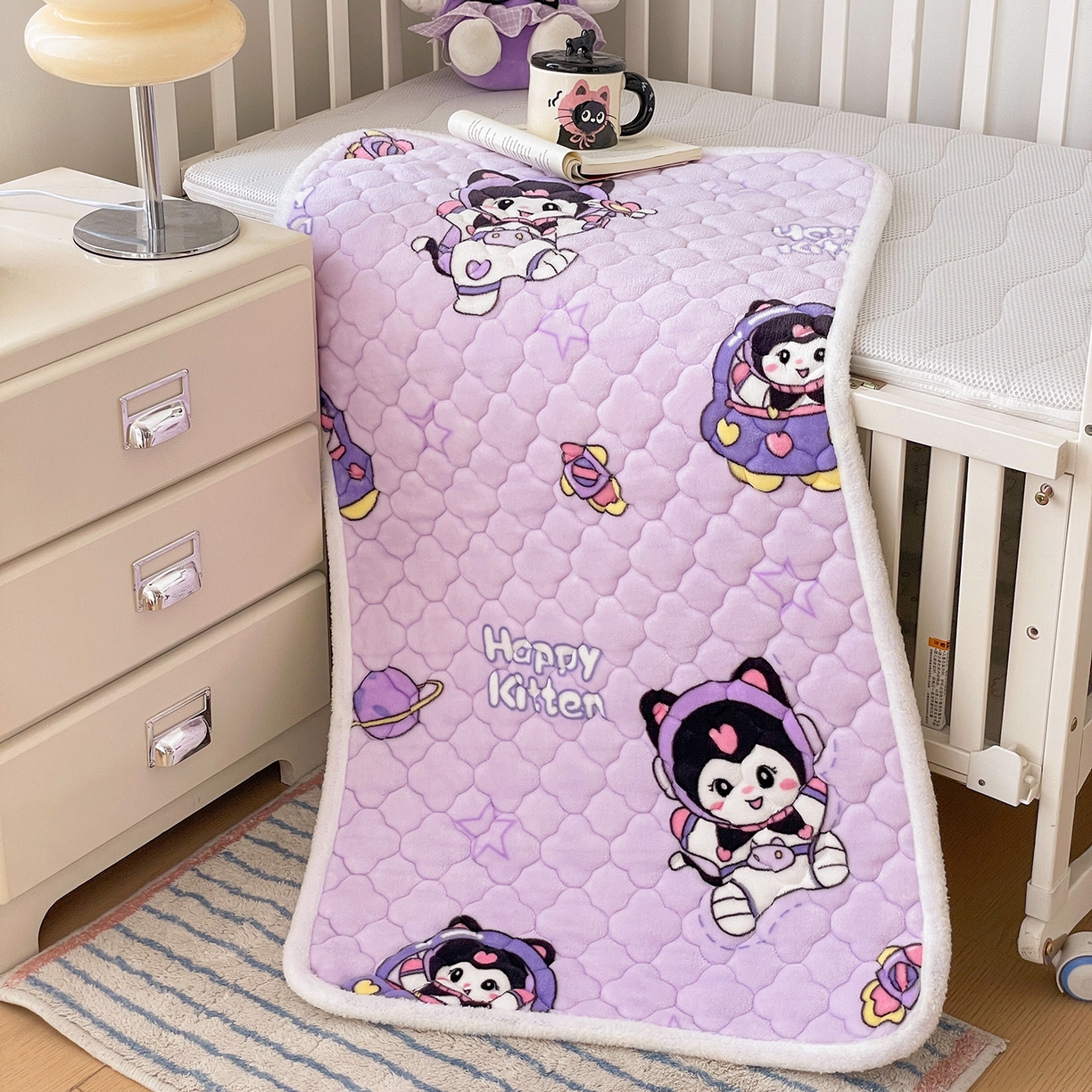 91家纺网 家纺一手货源 找家纺 富馨莱 2025新款幼儿园床垫支持定制尺寸 甜美星际