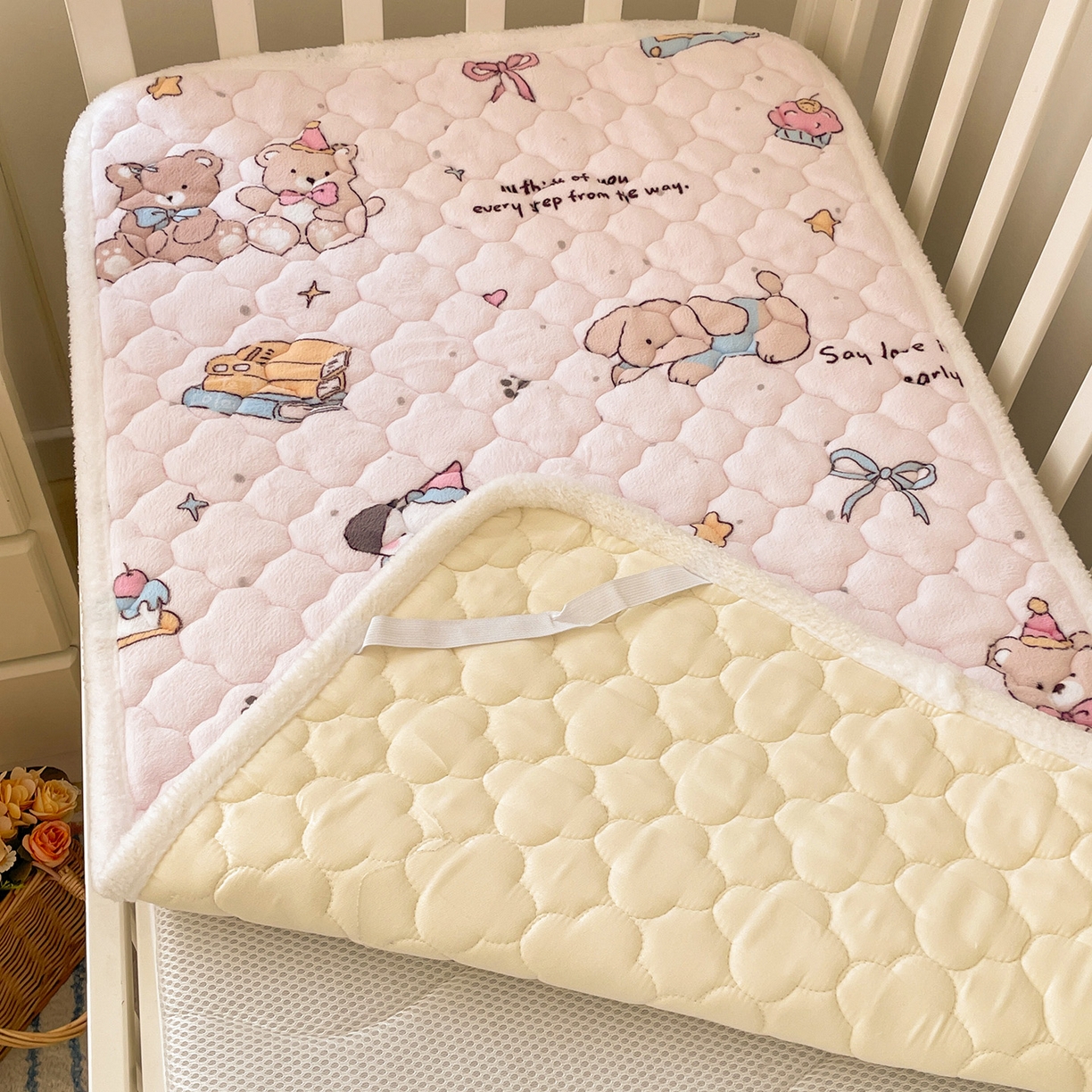 91家纺网 家纺一手货源 找家纺 富馨莱 2025新款幼儿园床垫支持定制尺寸 甜心汪汪