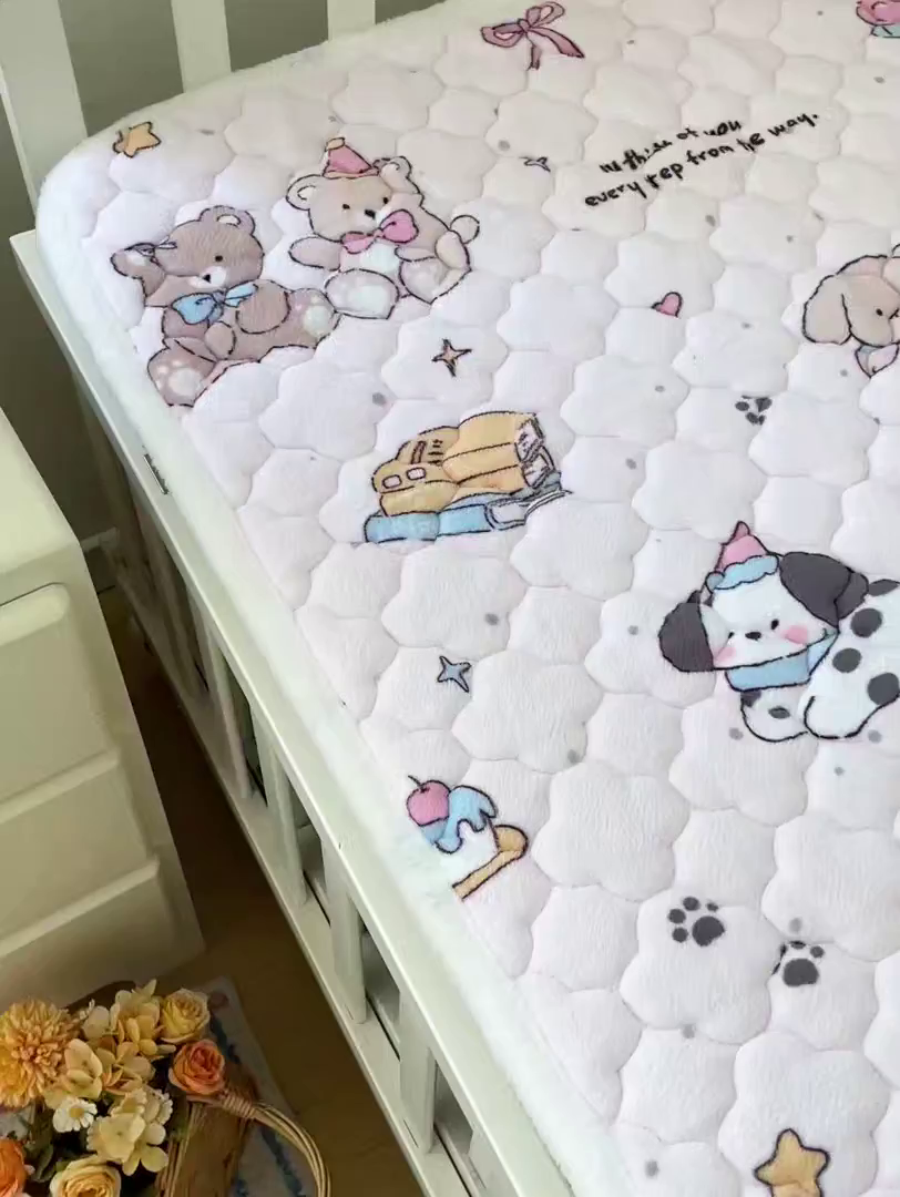 91家纺网 家纺一手货源 找家纺 富馨莱 2025新款幼儿园床垫支持定制尺寸 甜心汪汪