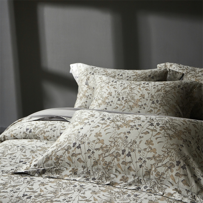 91家纺网 家纺一手货源 找家纺 南泉坊 2025新款50支天丝棉色织提花四件套 晨曦卡其