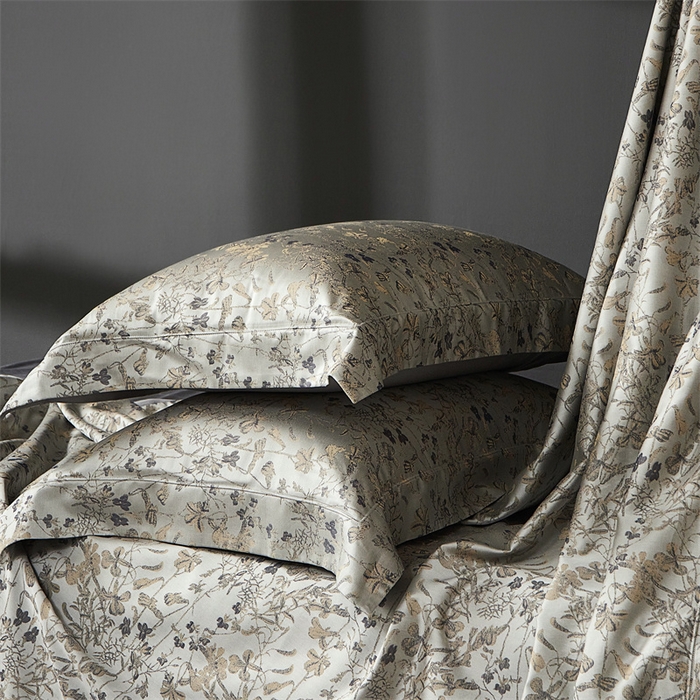 91家纺网 家纺一手货源 找家纺 南泉坊 2025新款50支天丝棉色织提花四件套 晨曦卡其