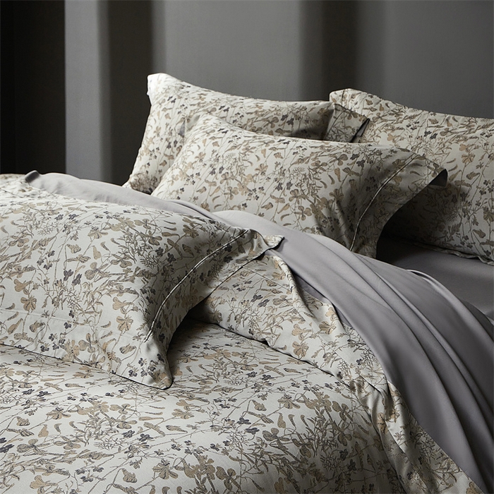 91家纺网 家纺一手货源 找家纺 南泉坊 2025新款50支天丝棉色织提花四件套 晨曦卡其