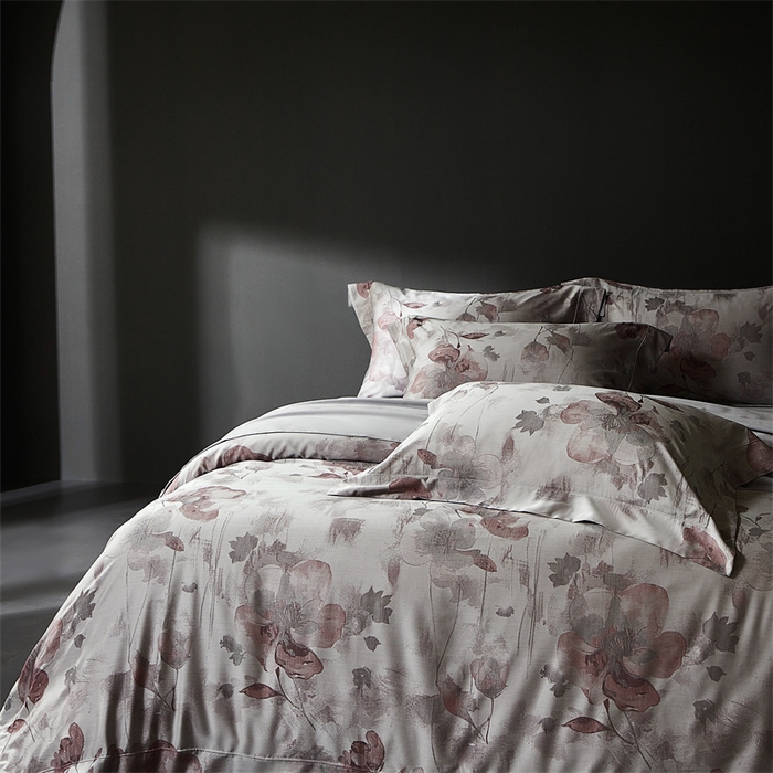 91家纺网 家纺一手货源 找家纺 南泉坊 2025新款50支天丝棉色织提花四件套 夕颜