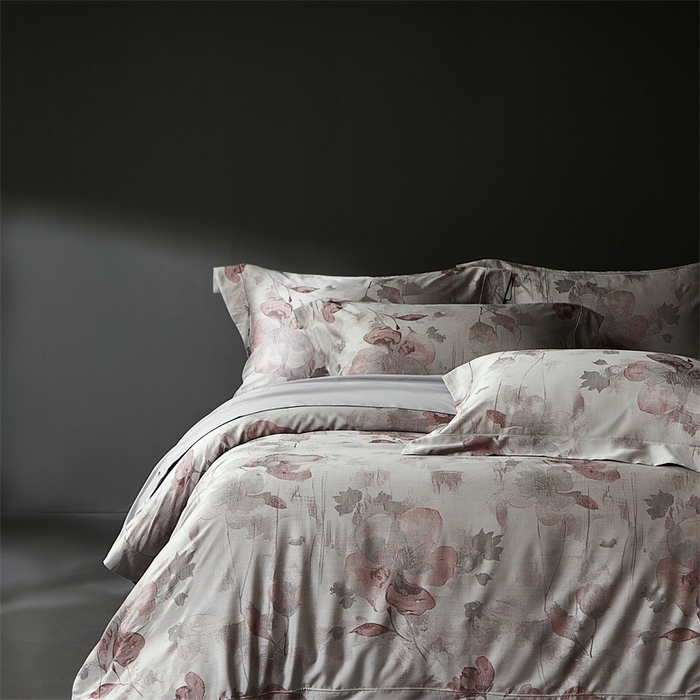 91家纺网 家纺一手货源 找家纺 南泉坊 2025新款50支天丝棉色织提花四件套 夕颜