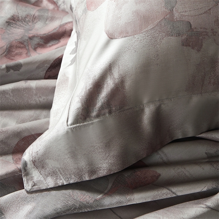 91家纺网 家纺一手货源 找家纺 南泉坊 2025新款50支天丝棉色织提花四件套 夕颜