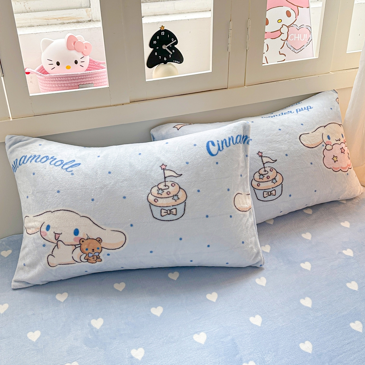 91家纺网 家纺一手货源 找家纺 博雅 2025新款三丽鸥正版授权高克重牛奶绒小版四件套提供买家秀 牛奶绒小版-点点玉桂狗