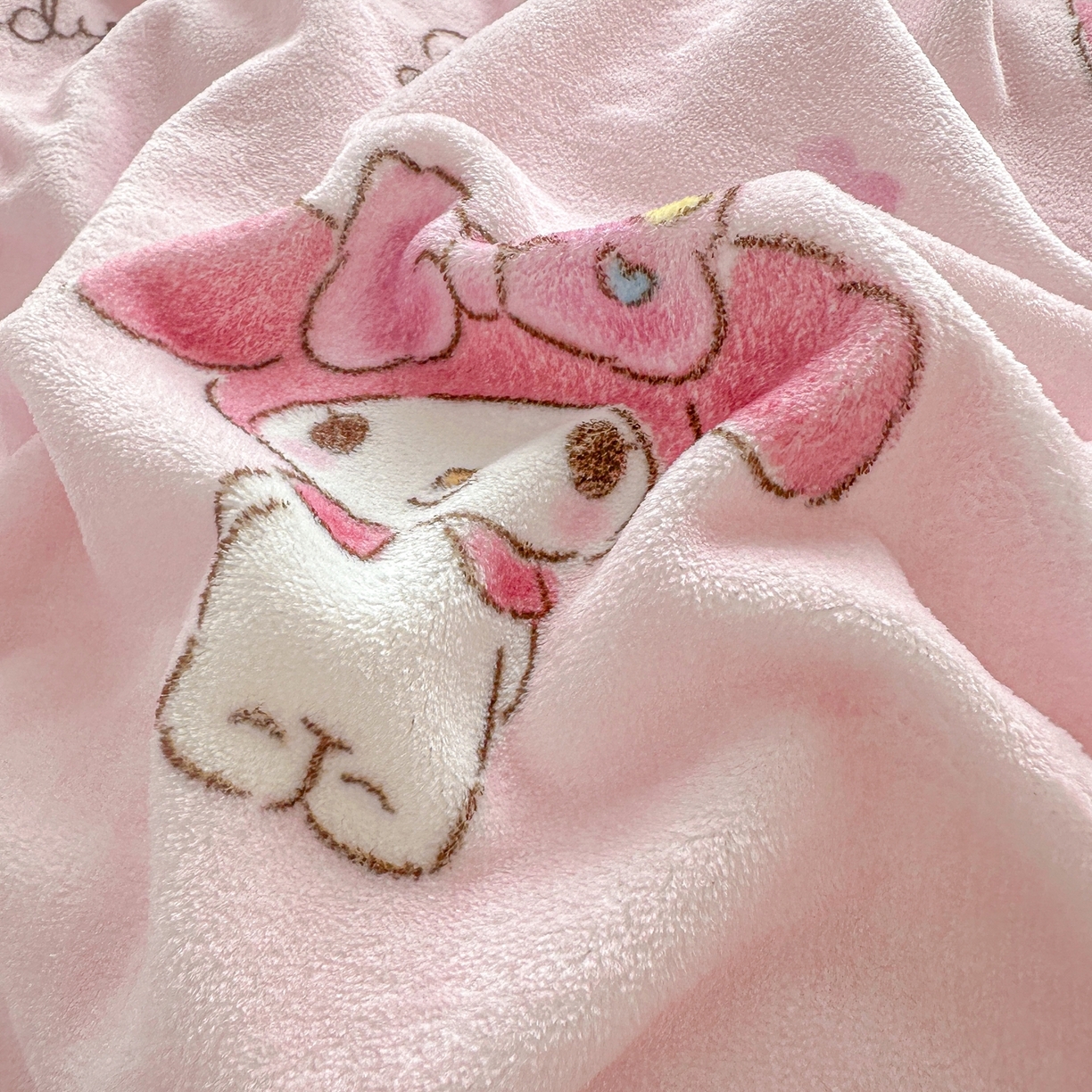 91家纺网 家纺一手货源 找家纺 博雅 2025新款三丽鸥正版授权高克重牛奶绒小版四件套提供买家秀 牛奶绒小版-粉色美乐蒂