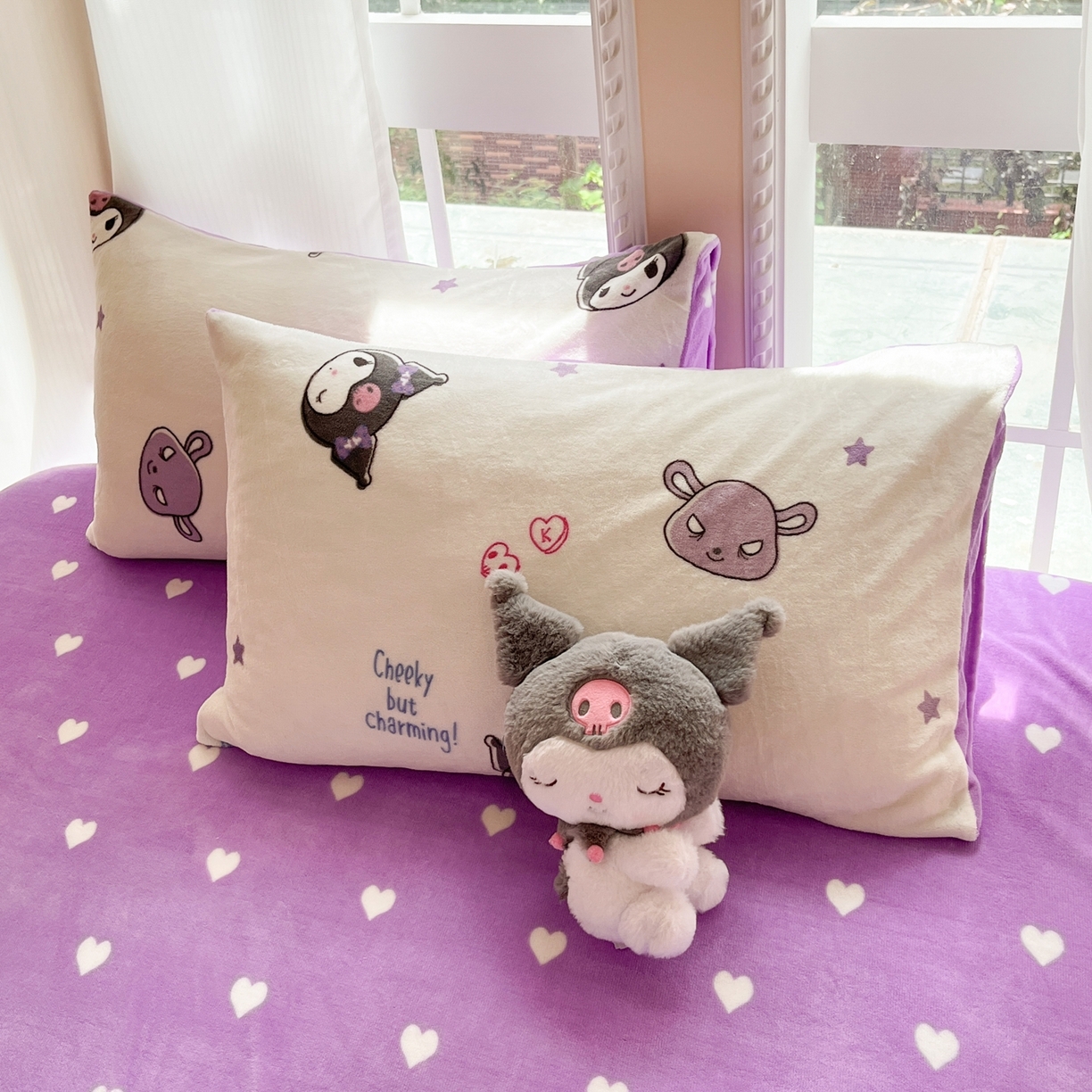 91家纺网 家纺一手货源 找家纺 博雅 2025新款三丽鸥正版授权高克重牛奶绒小版四件套提供买家秀 牛奶绒小版-满版库洛米