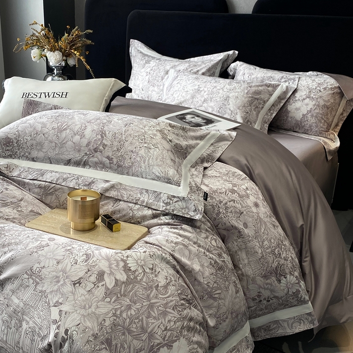 91家纺网 家纺一手货源 找家纺 （总）南泉坊 2025新款长绒棉纯棉丝光工艺数码印花四件套