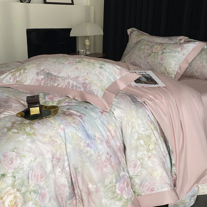 91家纺网 家纺一手货源 找家纺 （总）南泉坊 2025新款长绒棉纯棉丝光工艺数码印花四件套