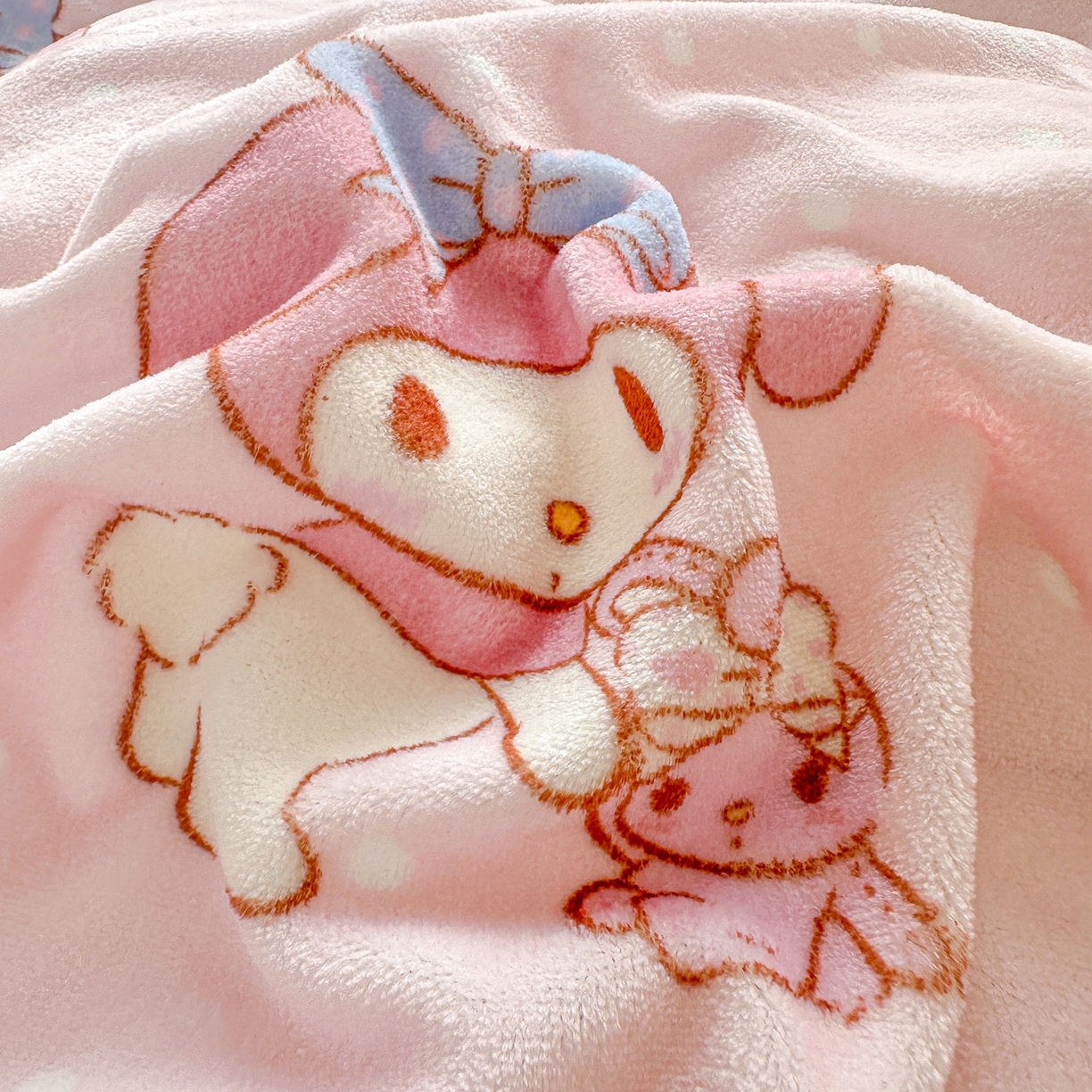 91家纺网 家纺一手货源 找家纺 博雅 2025新款三丽鸥正版授权高克重牛奶绒小版四件套提供买家秀 牛奶绒小版-小兔美乐蒂