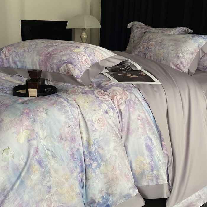 91家纺网 家纺一手货源 找家纺 （总）南泉坊 2025新款长绒棉纯棉丝光工艺数码印花四件套